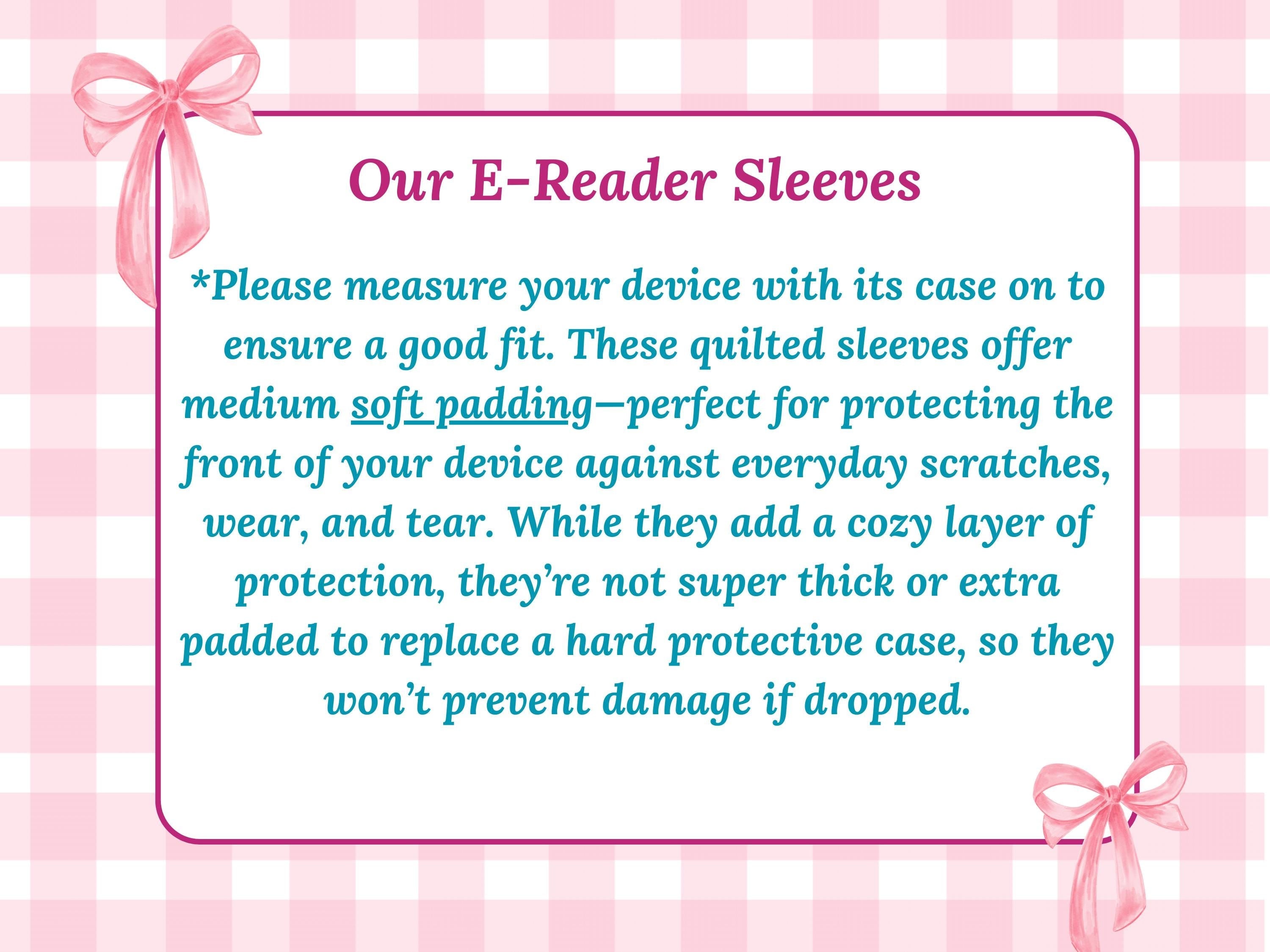 Blue Patchwork Gingham Quilted Kindle Sleeve: Quilted Cotton E - reader Cover - All About Bags Co