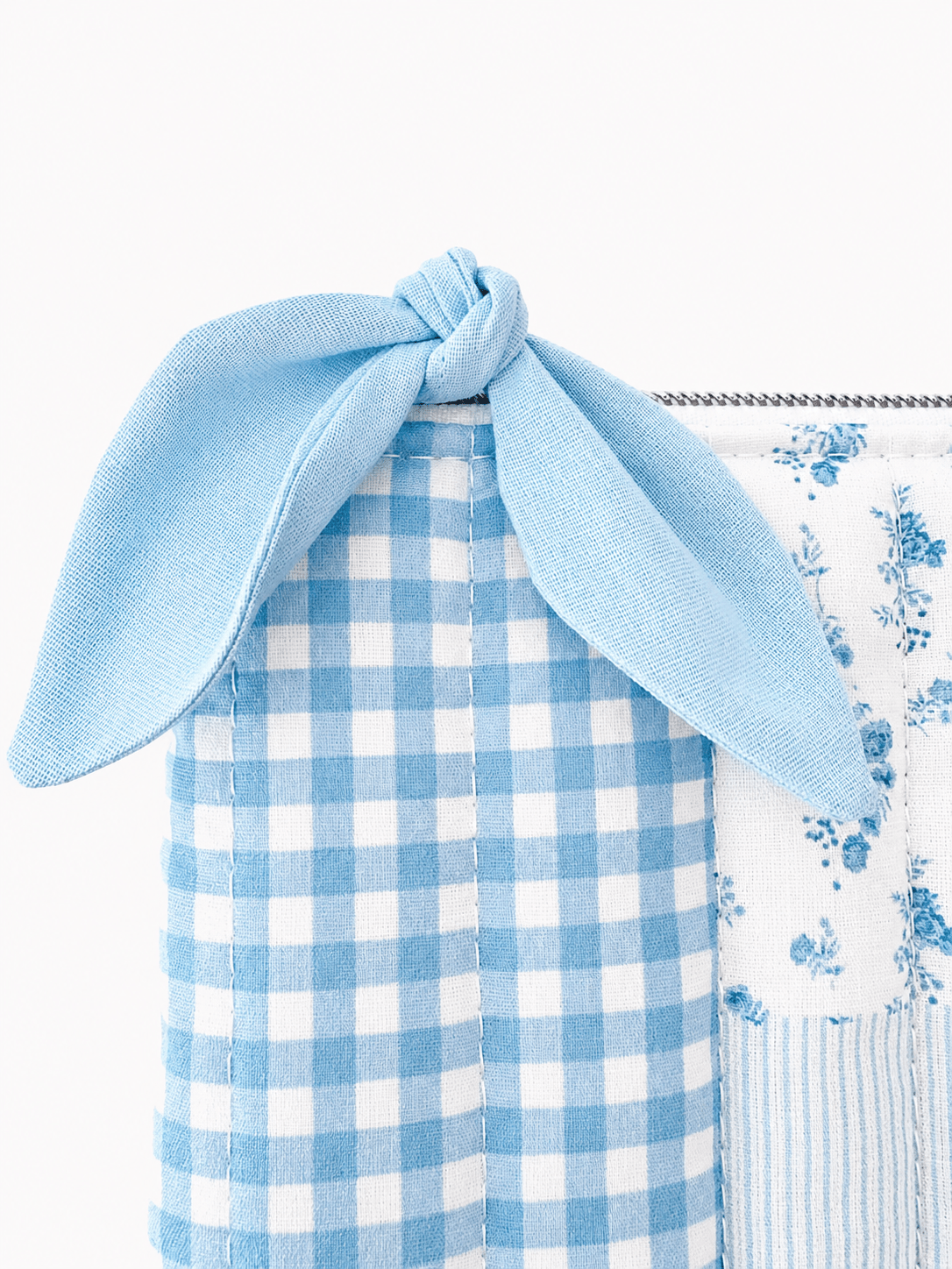Blue Patchwork Gingham Quilted Kindle Sleeve: Quilted Cotton E-reader Cover - All About Bags Co