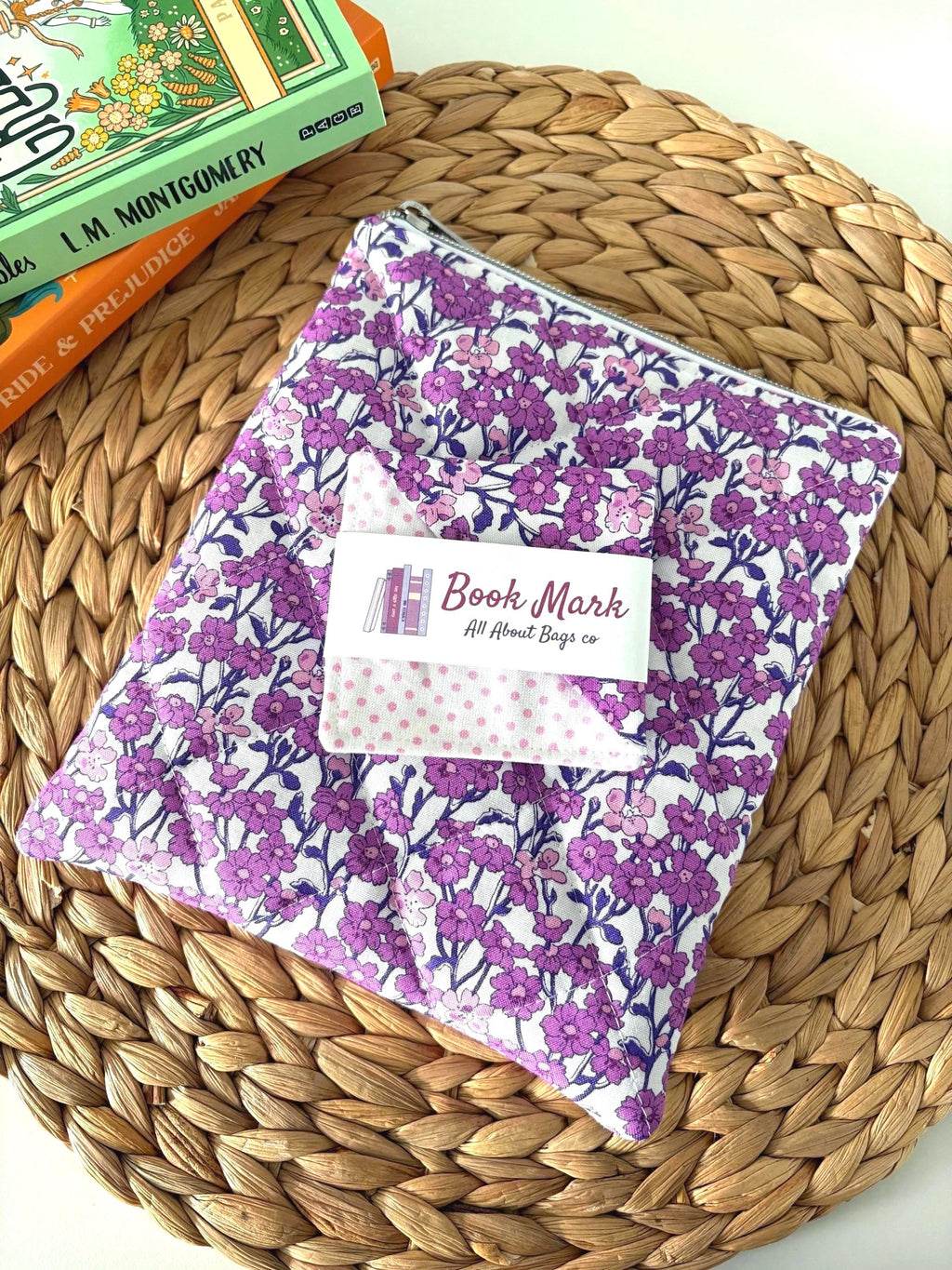 Floral Fabric Corner Bookmark: Cotton Book Page Saver, Bookish gift - All About Bags Co