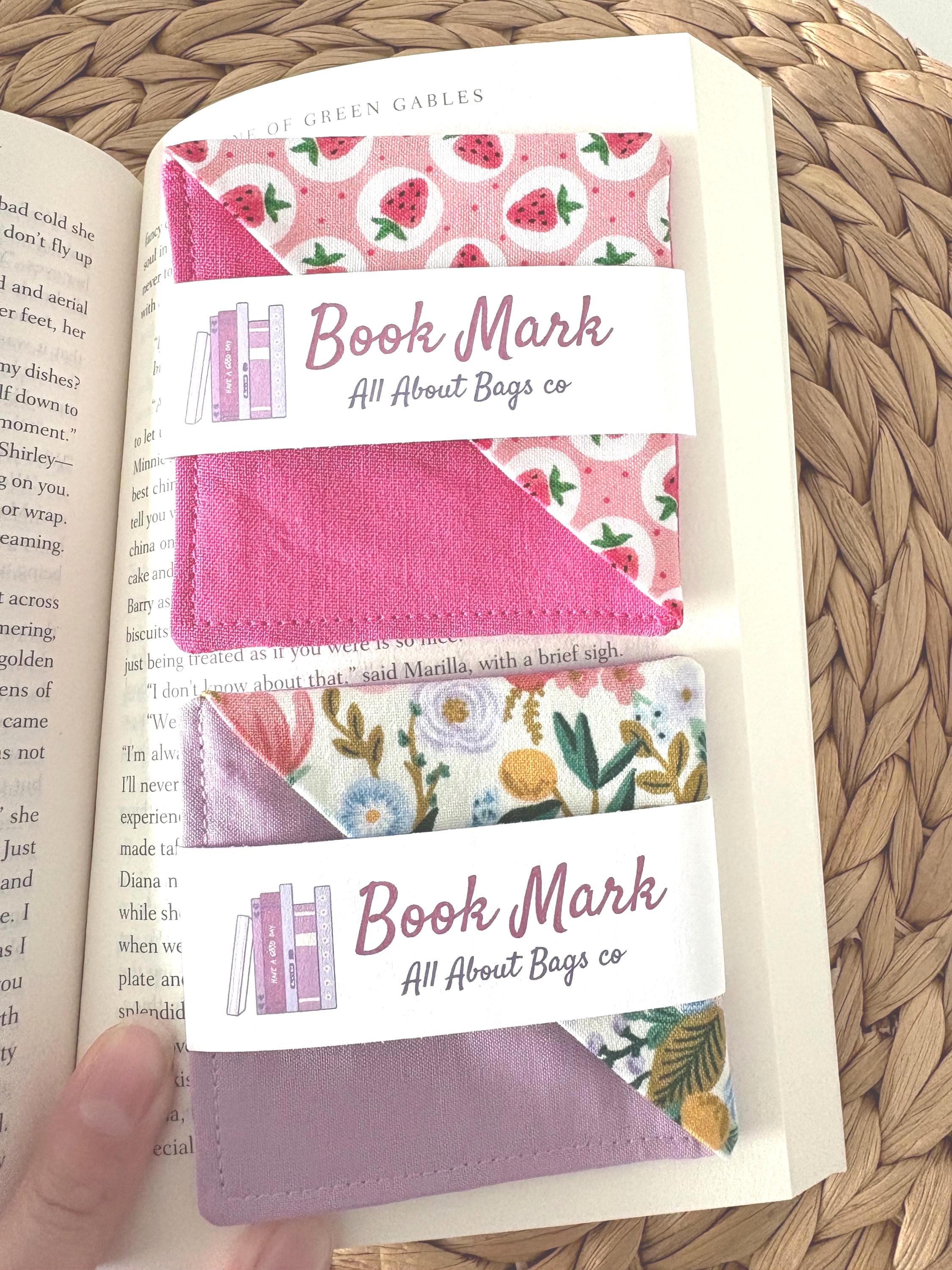 Floral Fabric Corner Bookmark: Cotton Book Page Saver, Bookish gift - All About Bags Co