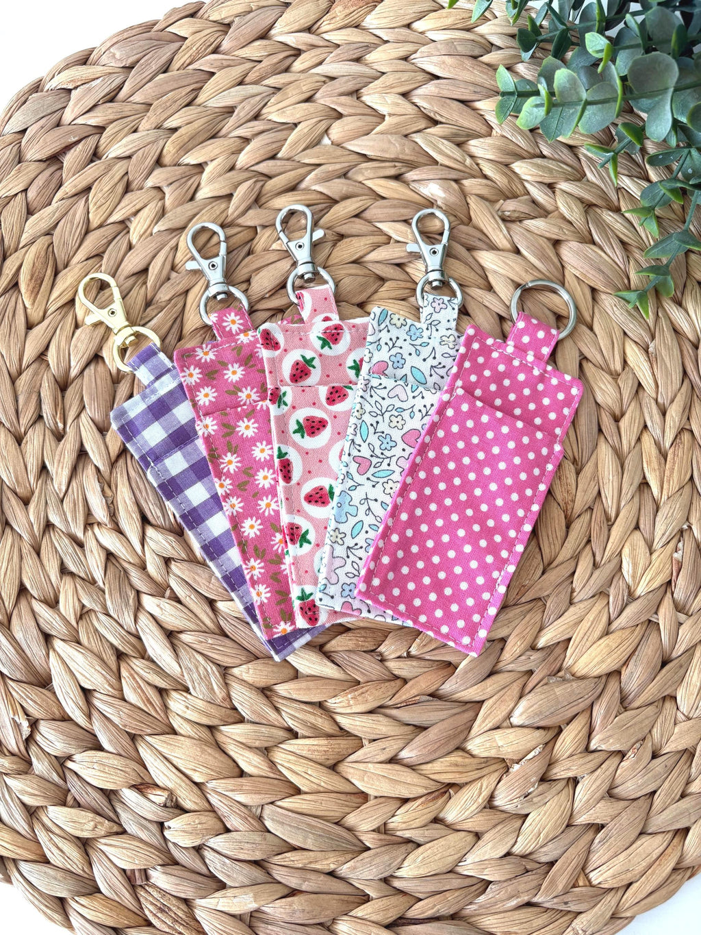 Handmade Lip Balm Holder Keychain – Chapstick Pouch, Lipstick Case, Lip Gloss Bag Charm - All About Bags Co