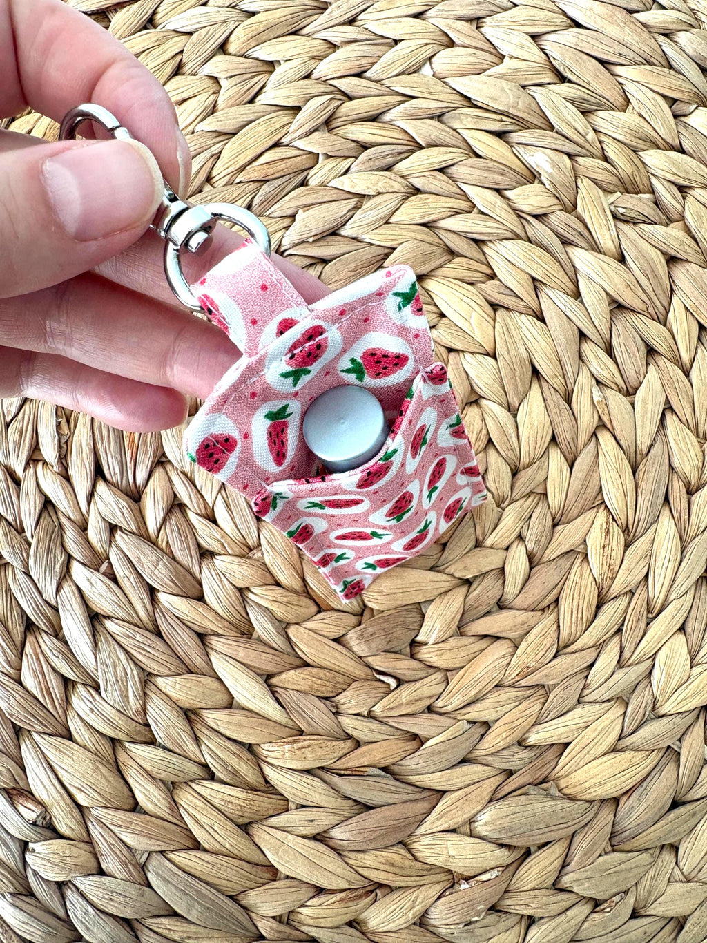 Handmade Lip Balm Holder Keychain – Chapstick Pouch, Lipstick Case, Lip Gloss Bag Charm - All About Bags Co