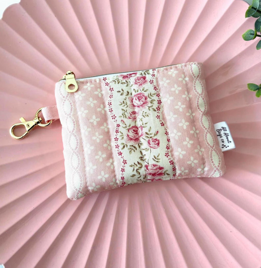 Mini Quilted Wallet with pocket and clip