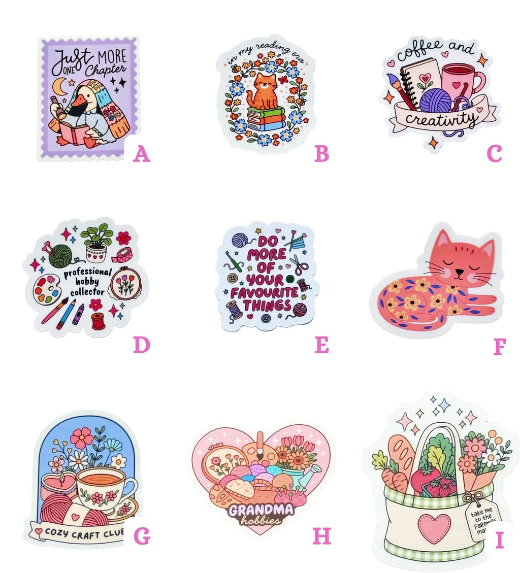 Bookish and Crafty Girl Vinyl Stickers for Kindles, Kobo, water bottles and Journals