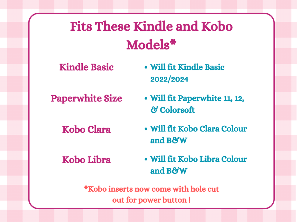 Kindle and Kobo inserts, patchwork, all booked, cottagecore: bookish E reader accessory - All About Bags Co