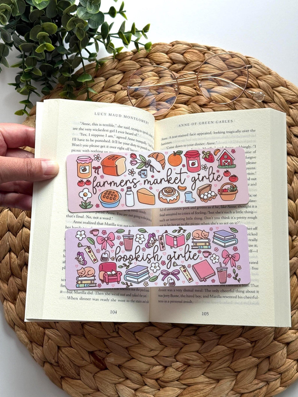 Laminated Bookmarks – Strawberry Patchwork, Matcha & Cozy Admit One Ticket Designs - All About Bags Co