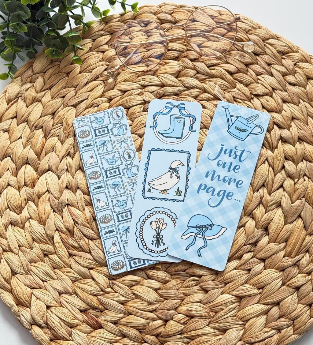 Laminated Bookmarks – Strawberry Patchwork, Matcha & Cozy Admit One Ticket Designs - All About Bags Co