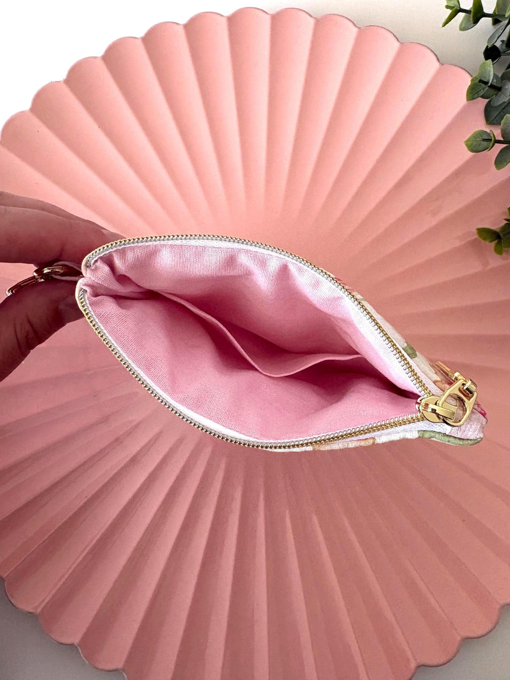 Mini Quilted Zipper Pouch: Cotton Wallet with pocket and clip - All About Bags Co