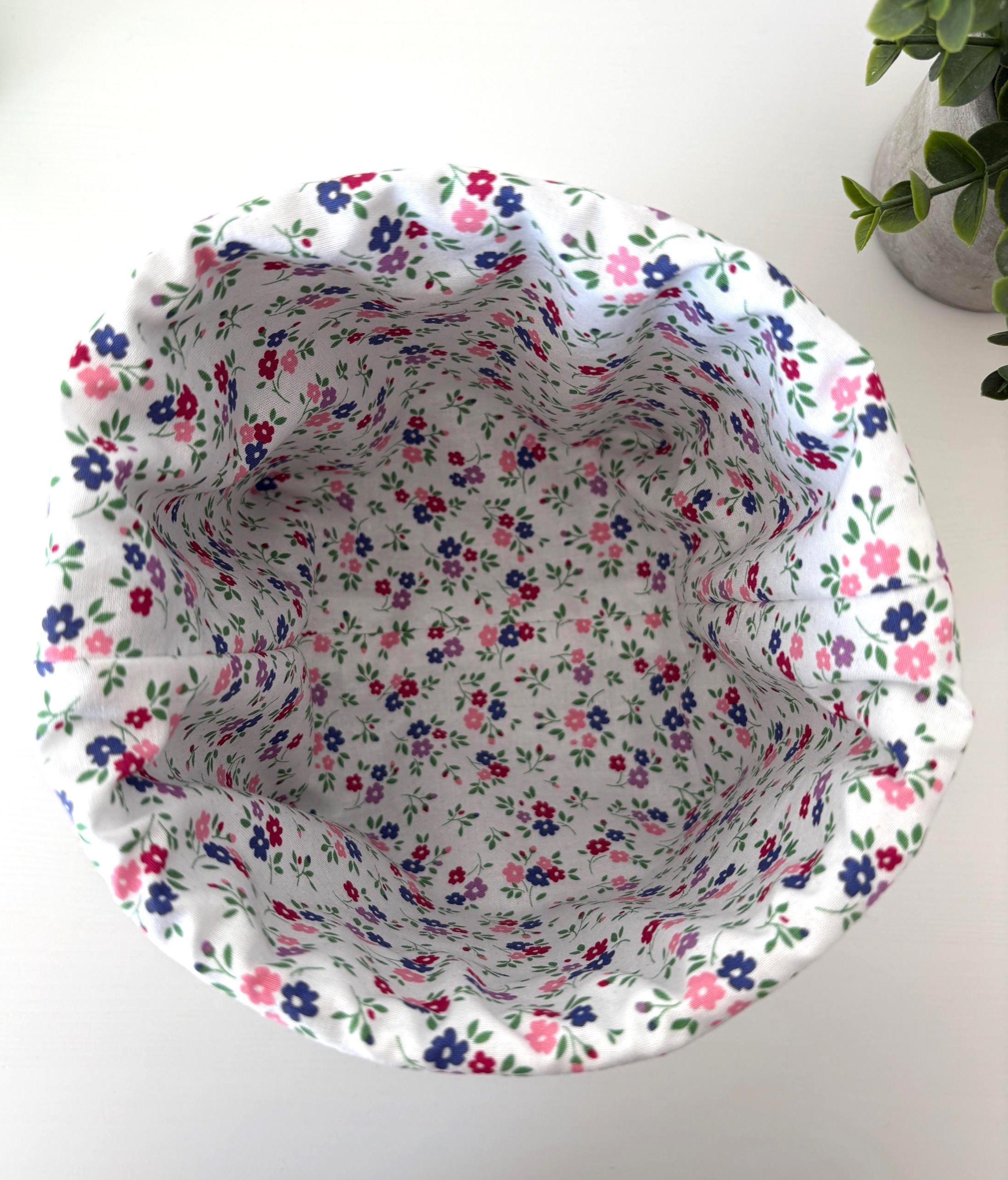 Padded Vanity Organizer with floral lining – Handmade Corduoroy puff basket - All About Bags Co