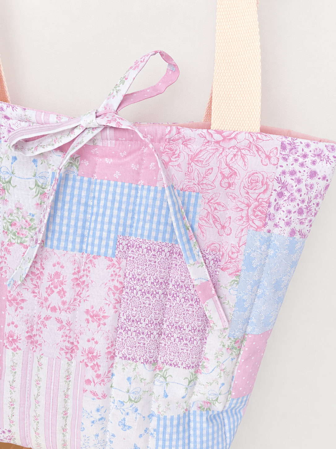 Pastel Patchwork Quilted Tote Bag - All About Bags Co