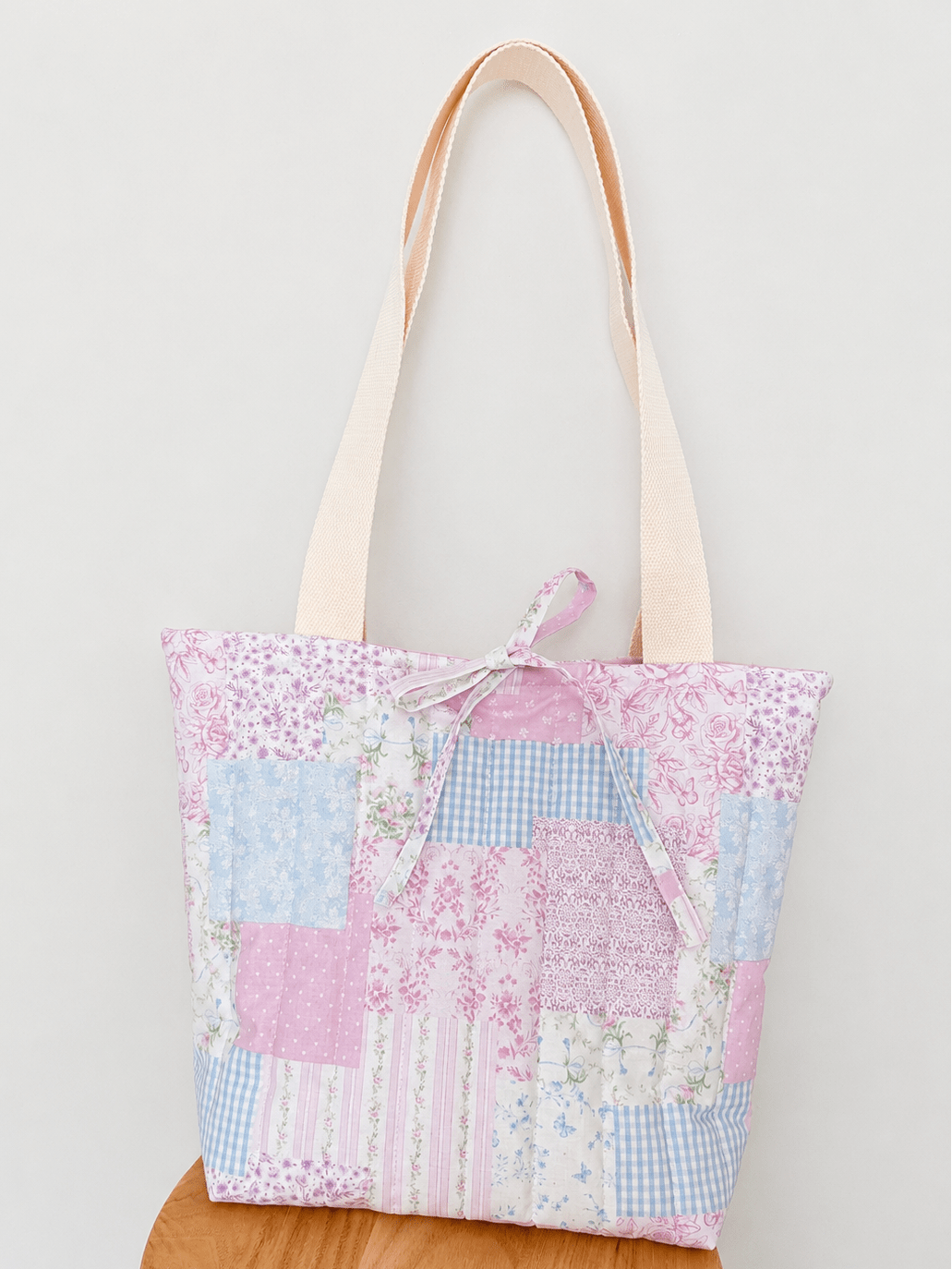 Pastel Patchwork Quilted Tote Bag - All About Bags Co