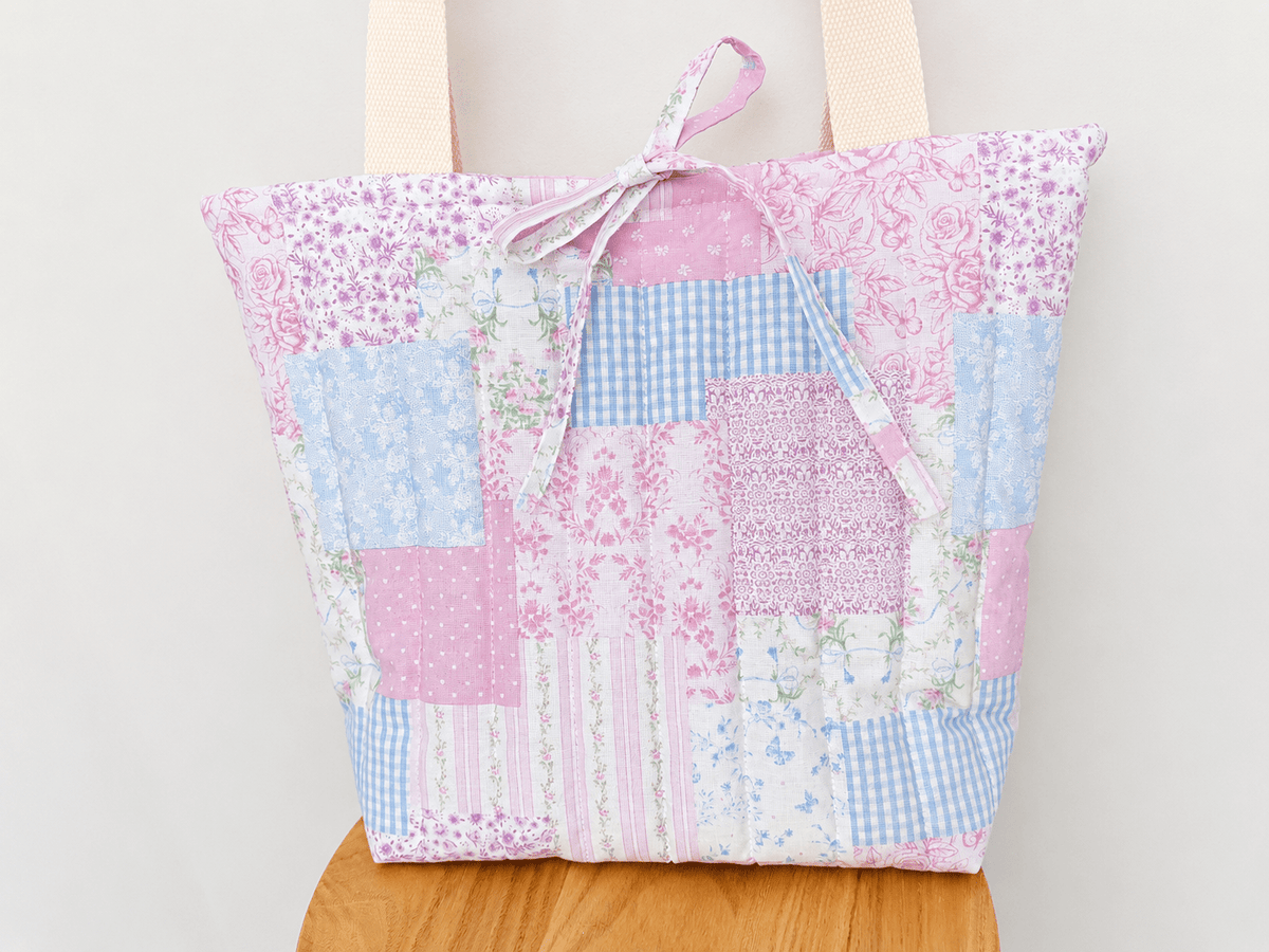 Pastel Patchwork Quilted Tote Bag - All About Bags Co