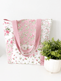 Pink Floral Patchwork Quilted Cotton Tote Bag - All About Bags Co