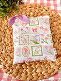 Pink Floral Patchwork Stamp Kindle Sleeve: Padded E - reader Cover and booksleeve - All About Bags Co
