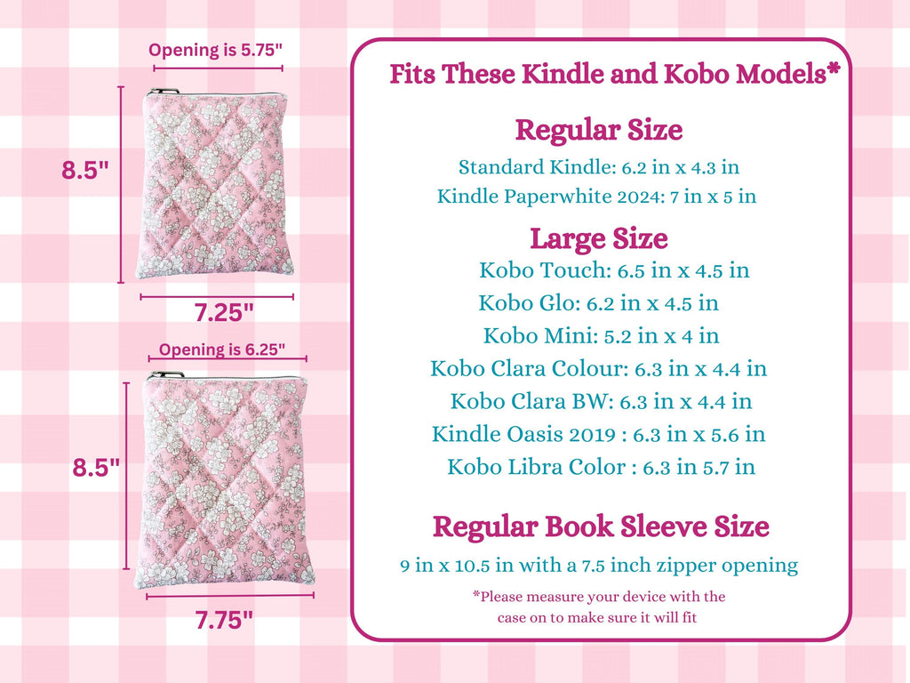Pink Paris cafe print Kindle Sleeve: Padded E - reader Cover and book sleeve - All About Bags Co