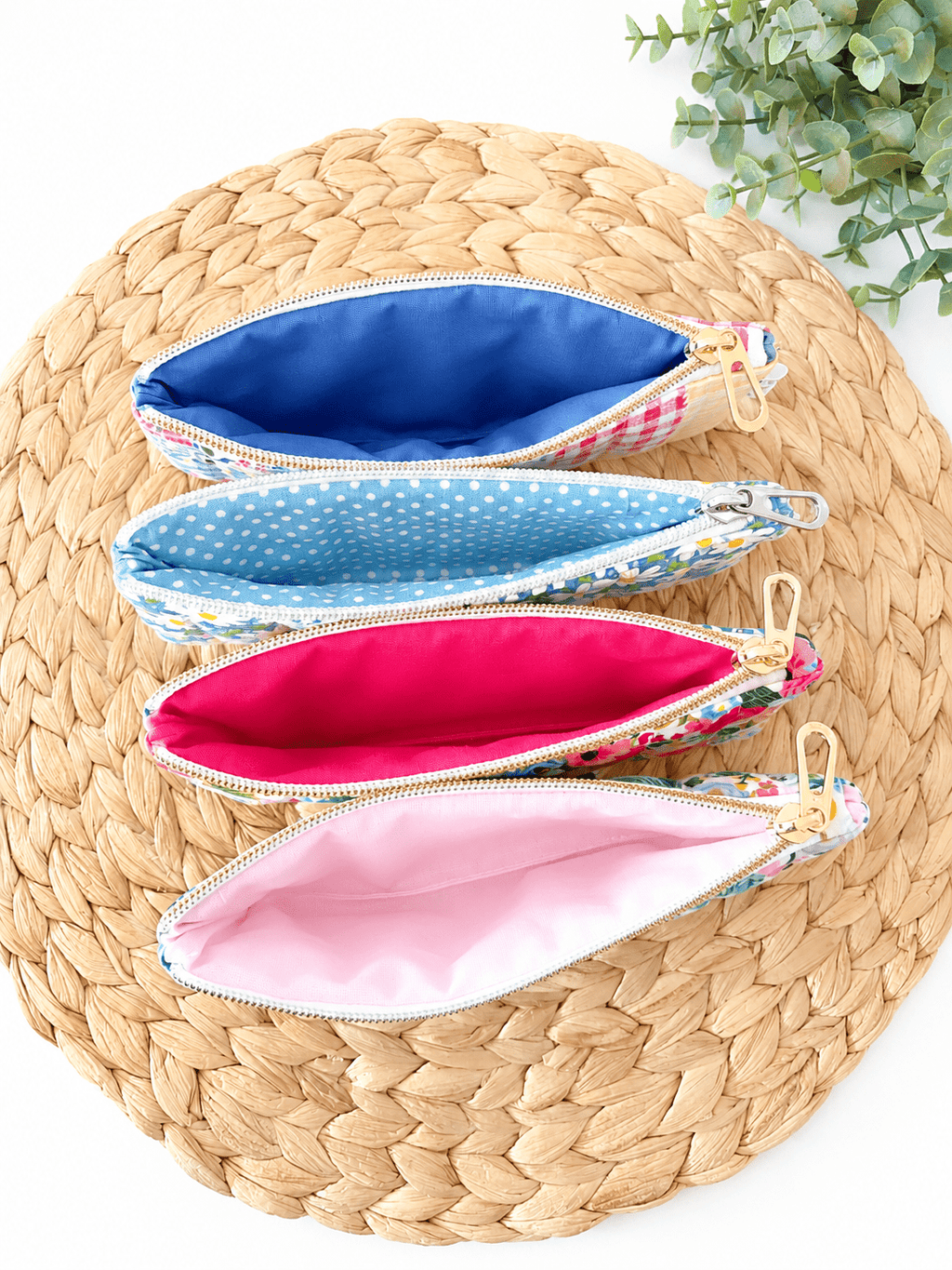 Quilted Sunglasses Case – Strawberry Patchwork Pouch for Reading Glasses, Pencil Case Organizer - All About Bags Co