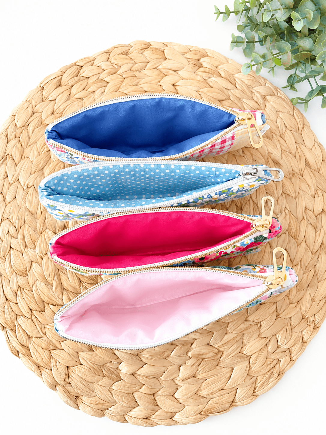 Quilted Sunglasses Case – Strawberry Patchwork Pouch for Reading Glasses, Pencil Case Organizer - All About Bags Co