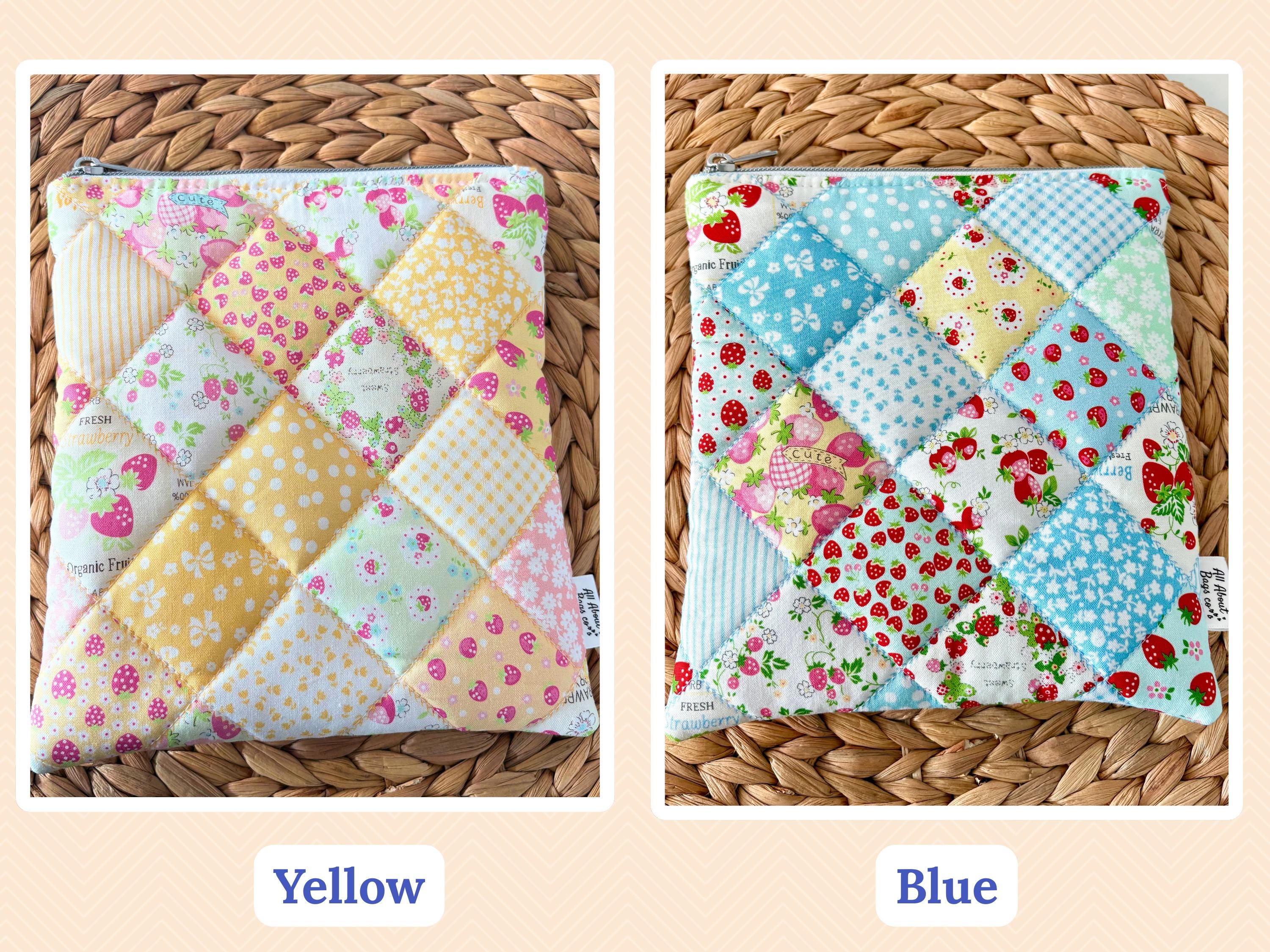 Strawberry Patchwork Kindle Sleeve – Quilted Cotton E - Reader Case - All About Bags Co