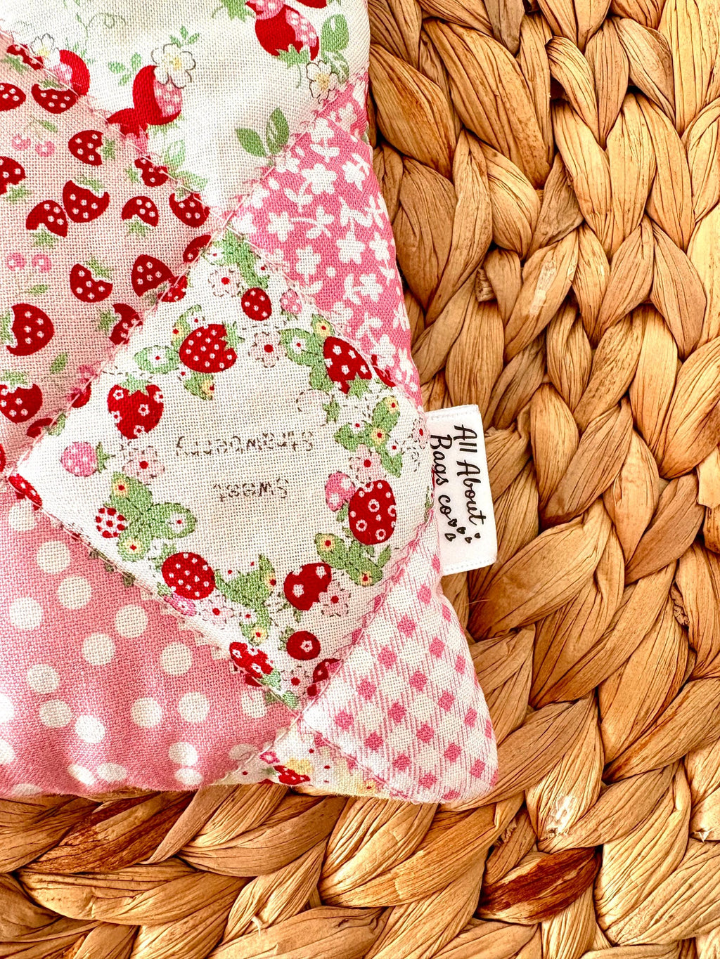 Strawberry Patchwork Kindle Sleeve – Quilted Cotton E - Reader Case - All About Bags Co