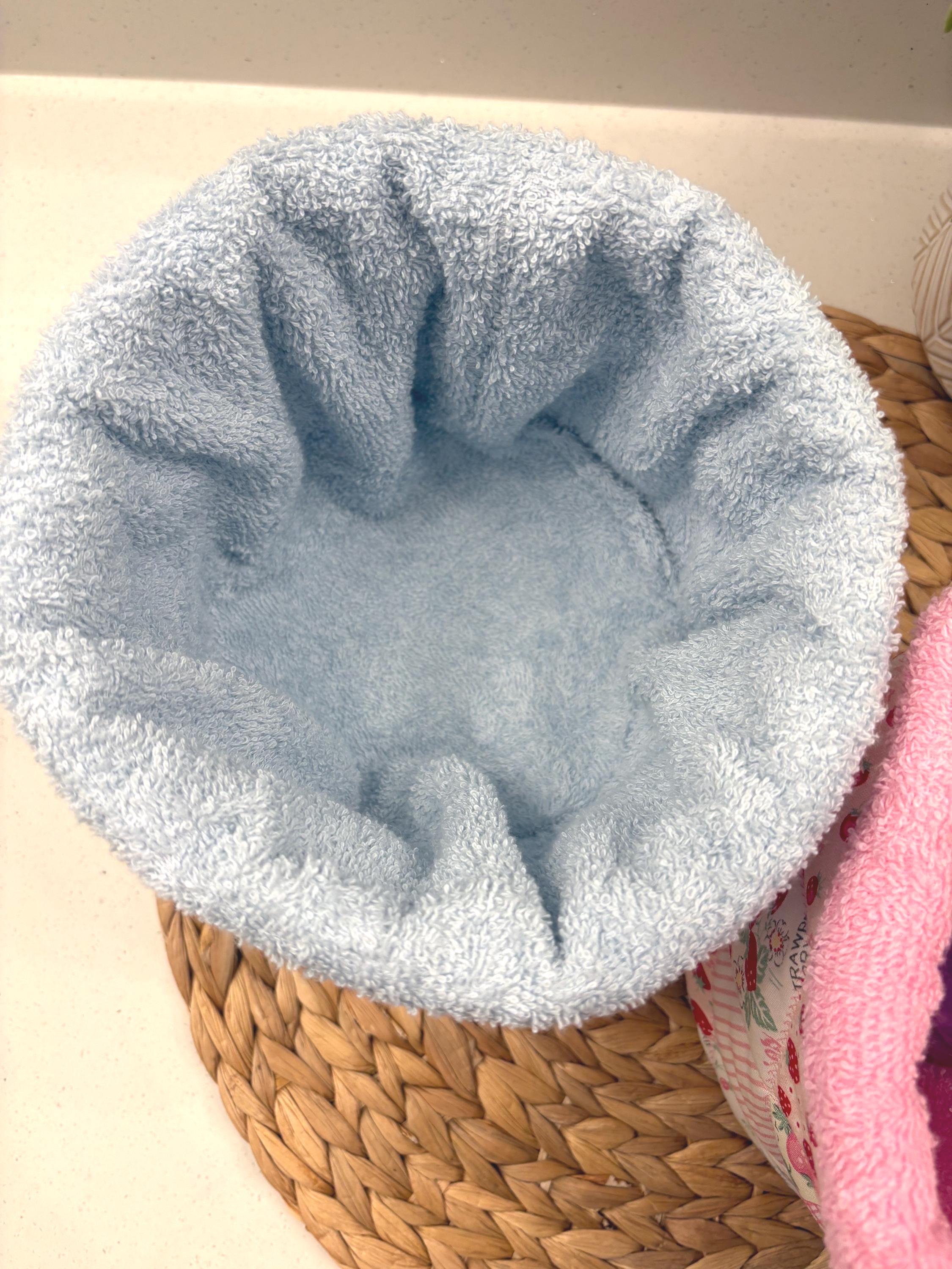 Strawberry Patchwork Quilted Makeup Organizer – Handmade Cotton Vanity puff bucket - All About Bags Co